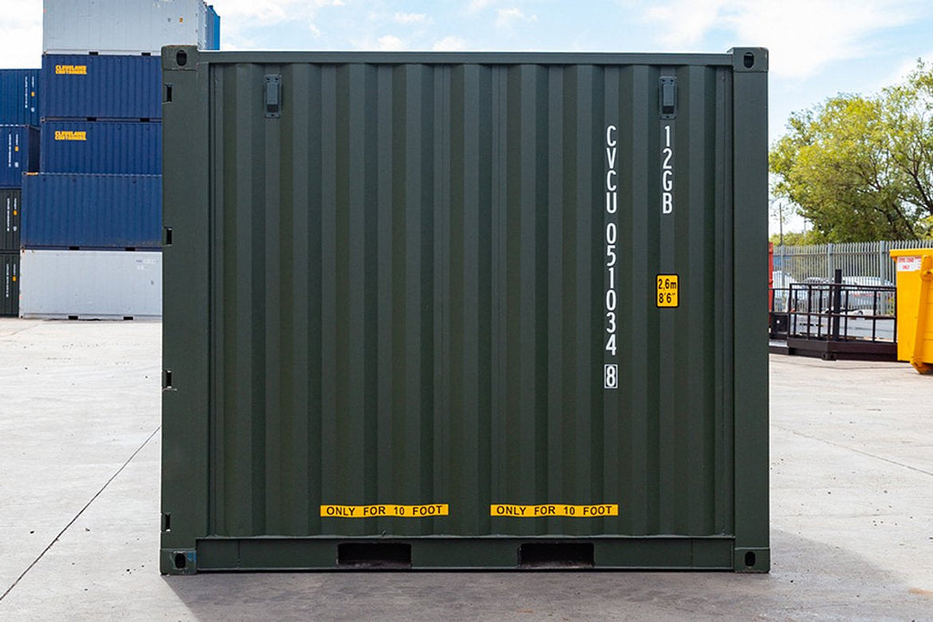 10 Fuß Standard-Seecontainer – Blau RAL 5010