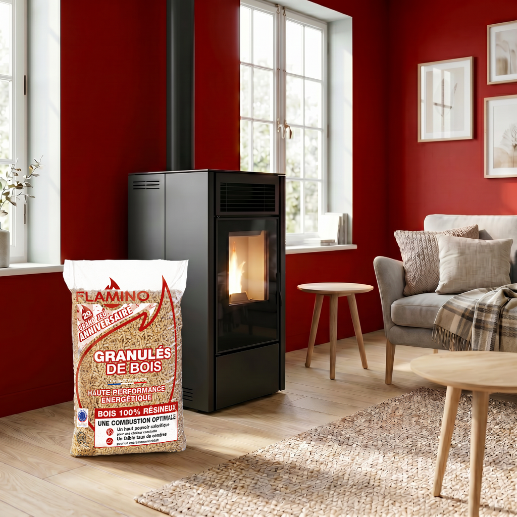 Holzpellets FLAMINO – Palette 72 Säcke à 15 kg – DINplus