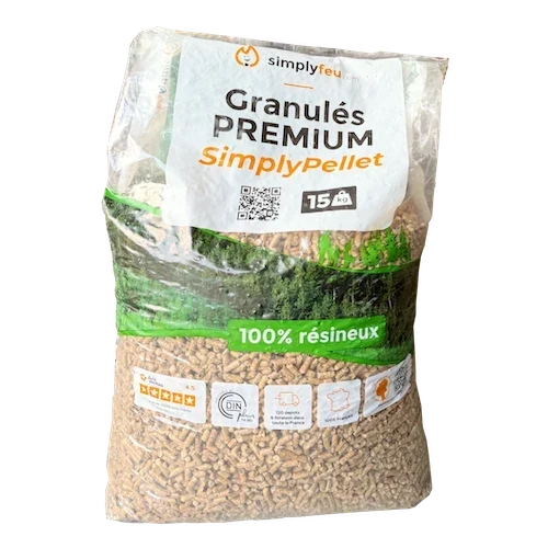 Holzpellets Premium SimplyPellet – Säcke 15 kg – DINplus / ENplus A1