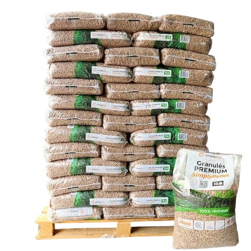 Holzpellets Premium SimplyPellet – Säcke 15 kg – DINplus / ENplus A1