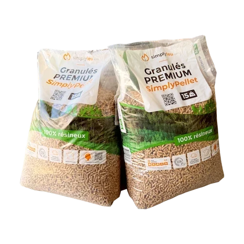 Holzpellets Premium SimplyPellet – Säcke 15 kg – DINplus / ENplus A1