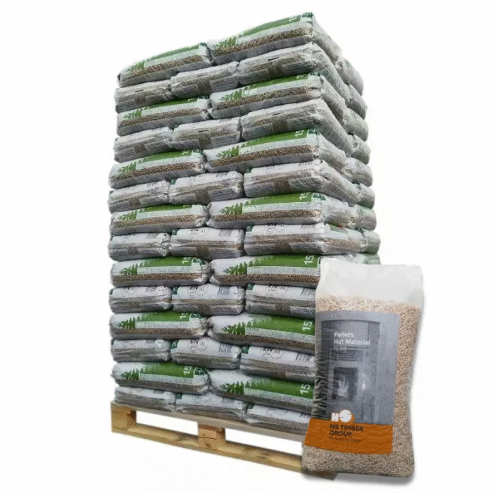 Holzpellets HS Timber – Palette 66 Säcke à 15 kg – 100% Nadelholz