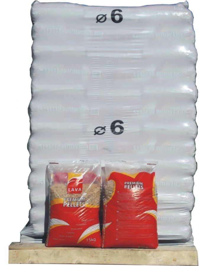Holzpellets LAVA 100% Nadelholz – Palette 65 Säcke à 15 kg – FSC